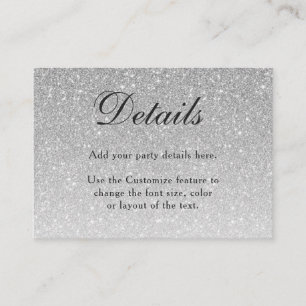Silver Glitter Glam Behuizing Kaart