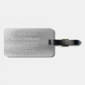 Silver Glitter Glam Bling Personalized Metallic Bagagelabel (Achterkant horizontaal)