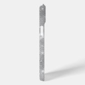 Silver Glitter Glam Bling Personalized Metallic Case-Mate iPhone Case (Achterkant / Rechts)