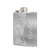 Silver Glitter Glam Bling Personalized Metallic Heupfles (Links)