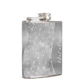 Silver Glitter Glam Bling Personalized Metallic Heupfles (Rechts)