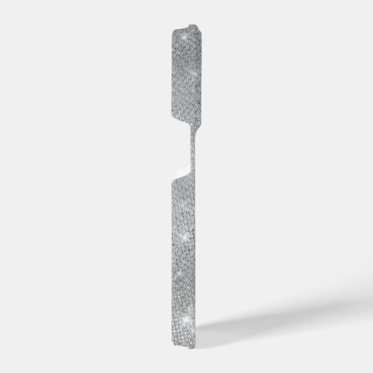 Silver Glitter Glam Bling Personalized Metallic iPhone Hoesje (Rechterkant)