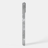 Silver Glitter Glam Bling Personalized Metallic iPhone Hoesje (Rechterkant)