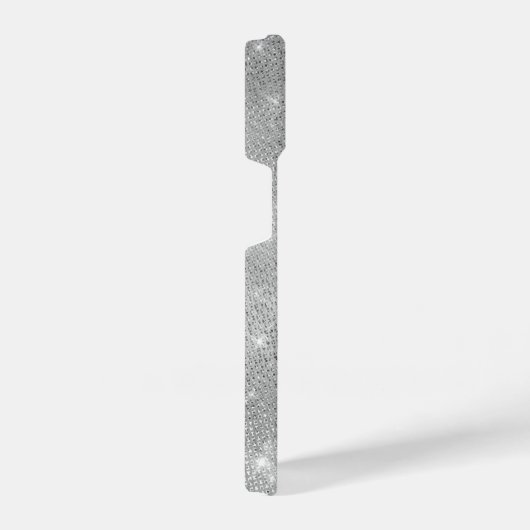 Silver Glitter Glam Bling Personalized Metallic iPhone Hoesje (Rechterkant)