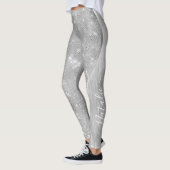 Silver Glitter Glam Bling Personalized Metallic Leggings (Links)