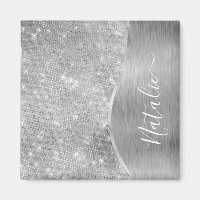 Silver Glitter Glam Bling Personalized Metallic