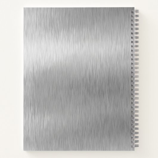 Silver Glitter Glam Bling Personalized Metallic Notitieboek (Achterkant)