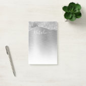 Silver Glitter Glam Bling Personalized Metallic Post-it® Notes (Kantoor)