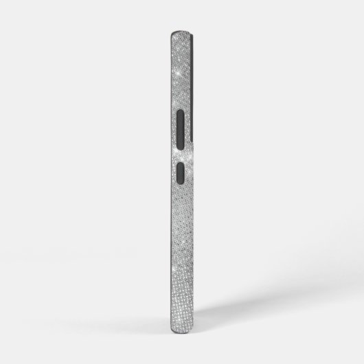 Silver Glitter Glam Bling Personalized Metallic Samsung Galaxy Hoesje (Rechterkant)