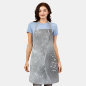 Silver Glitter Glam Bling Personalized Metallic Schort (Gedragen)