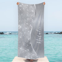 Silver Glitter Glam Bling Personalized Metallic