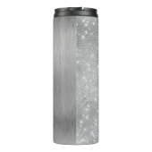 Silver Glitter Glam Bling Personalized Metallic Thermosbeker (Achterkant)