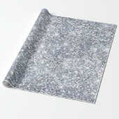 Silver Glitter Glam Bling Trend Stylish Gift Cadeaupapier (Uitgerold)
