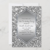 Silver Glitter Glam Chic verjaardagsfeest elk even Kaart (Voorkant)