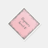 Silver Glitter Glam Edge Sweet 16 Custom Party Servetten (Hoek)