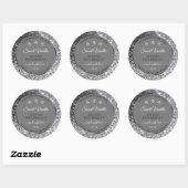 Silver Glitter Glam Grey Product Packaging Labels (Vel)