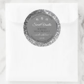 Silver Glitter Glam Grey Product Packaging Labels (Tas)