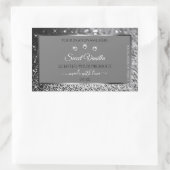 Silver Glitter Glam Grey Product Packaging Labels (Tas)