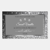 Silver Glitter Glam Grey Product Packaging Labels (Voorkant)