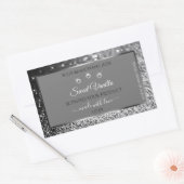 Silver Glitter Glam Grey Product Packaging Labels (Envelop)