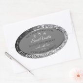 Silver Glitter Glam Grey Product Packaging Labels (Envelop)