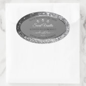 Silver Glitter Glam Grey Product Packaging Labels (Tas)