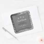 Silver Glitter Glam Grey Product Packaging Labels (Envelop)