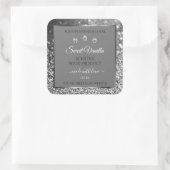 Silver Glitter Glam Grey Product Packaging Labels (Tas)