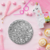Silver Glitter Glam Papieren Bordje (Feest)