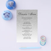 Silver Glitter Glam Party Menu (Enkel)