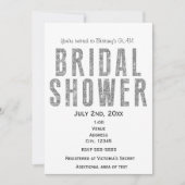 Silver Glitter Glam Vrijgezellenfeest Chic Invitat Kaart (Voorkant)