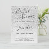 Silver Glitter Glam-Vrijgezellenfeest Kaart (Staand voorkant)