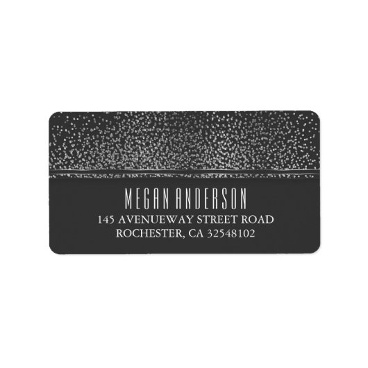 Silver Glitter  Glamour Bruiloft Etiket (Voorkant)
