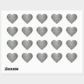 Silver Glitter Glamour Hart Sticker (Vel)