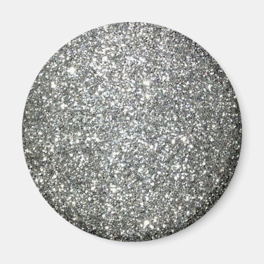 Silver Glitter Glamour Magneet (Voorkant)