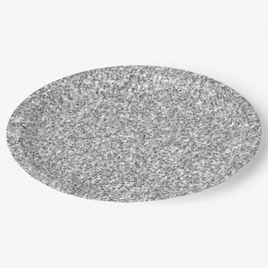 Silver Glitter Glitz Papieren Bordje (Gekanteld)
