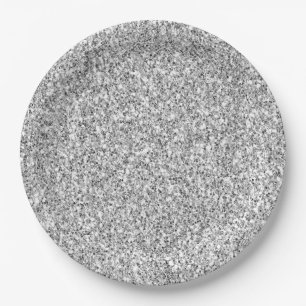 Silver Glitter Glitz         Papieren Bordje