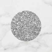 Silver Glitter Glitzy Sparkle Glam Verjaardagsfees Confetti (Kleine voorkant)