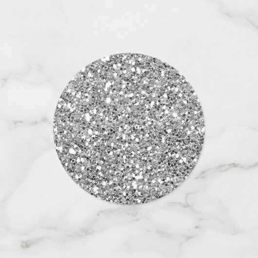 Silver Glitter Glitzy Sparkle Glam Verjaardagsfees Confetti (Kleine voorkant)