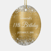 Silver Glitter Gold Foil 18th Birthday Keramisch Ornament (Rechts)