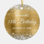Silver Glitter Gold Foil 18th Birthday Keramisch Ornament (Voorkant)