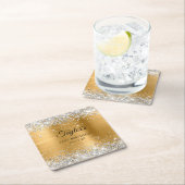 Silver Glitter Gold Foil 21st Birthday Kartonnen Onderzetters (Insitu)