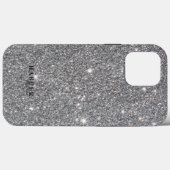 Silver Glitter Gradient Custom Name Case-Mate iPhone Case (Achterkant (horizontaal))
