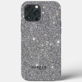 Silver Glitter Gradient Custom Name Case-Mate iPhone Case