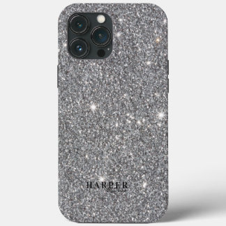 Silver Glitter Gradient Custom Name Case-Mate iPhone Case