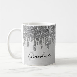Silver Glitter Grandma Ceramic Koffiemok
