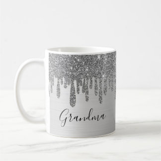 Silver Glitter Grandma Ceramic Koffiemok