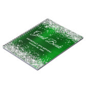Silver Glitter Green Folie 30th Birthday Guestbook Notitieboek (Linkerzijde)