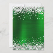 Silver Glitter Green Folie Birthday Celebration Kaart (Achterkant)