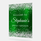Silver Glitter Green Folie Sweet Sixteen Welkom Acryl Bord (Hoek)